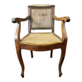 Fauteuil de coiffeur / barbier canné – dossier ajustable
