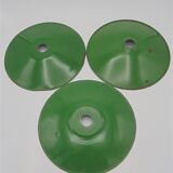 Trio of green suspensions in enamelled sheet metal