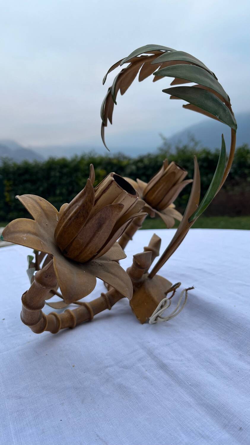 Pair of metal wall lights from the 60s/70s