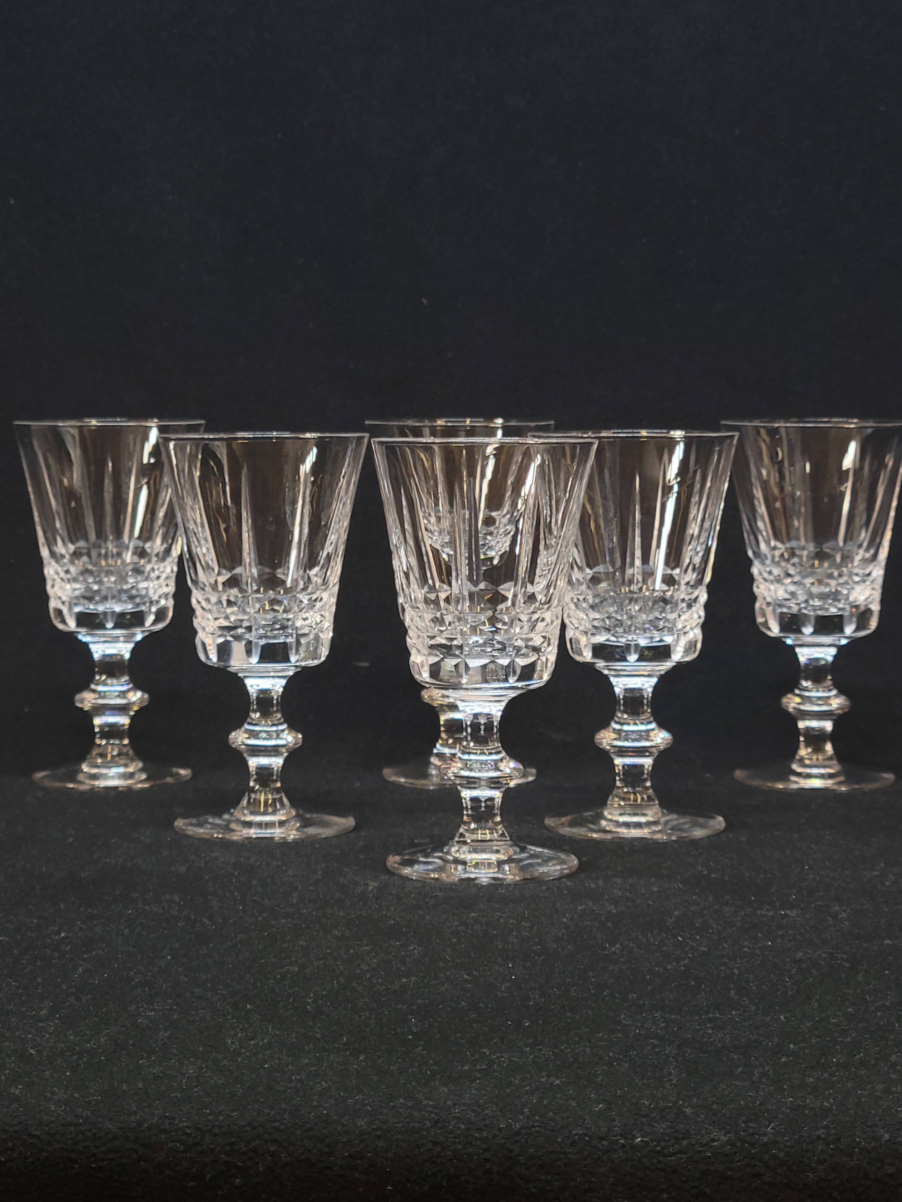 6 bayel cut crystal port glasses
