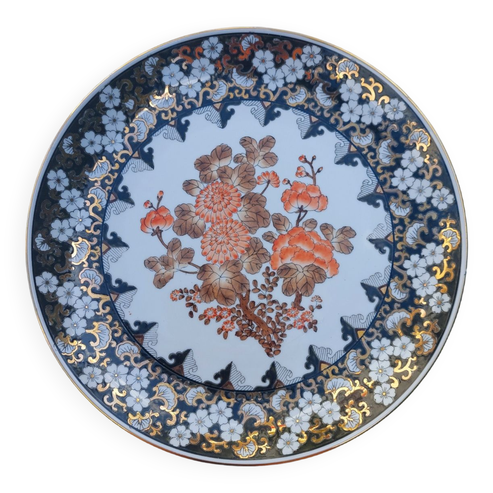 Plat chinois.Vintage.Grand 31,5 cm.Plat de service.