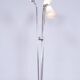 Czech Art Deco Floor Lamp in Chrome, Opal Glass and Lacquered Wood, 1930s