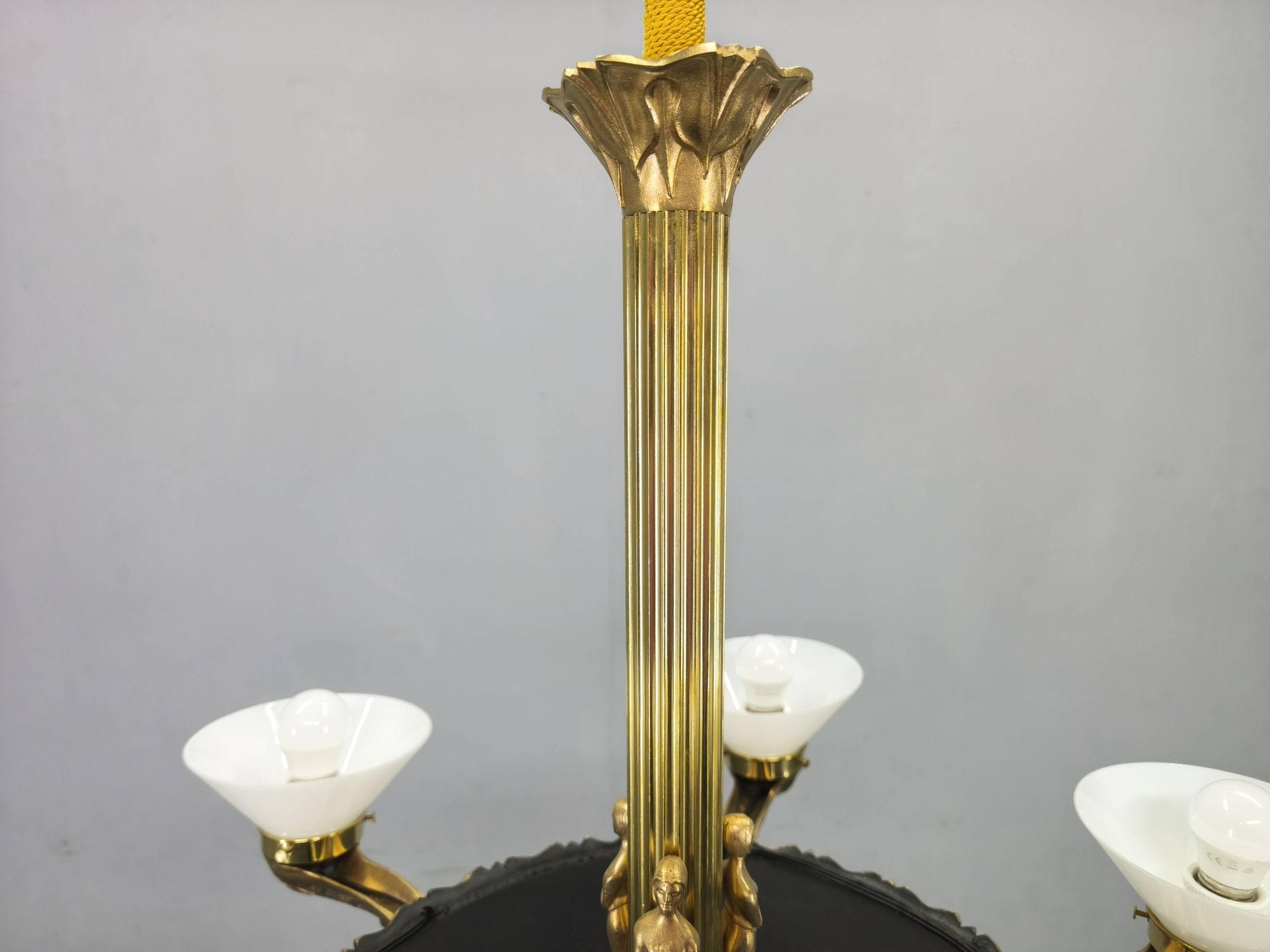 Art Deco chandelier with glass shade, Czechoslovakia, 1930s
