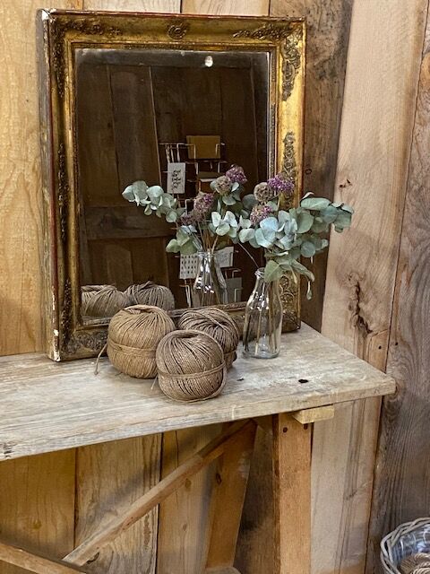 Antique gilded wood mirror