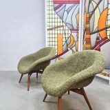 Fauteuils lounge vintage tchèques Miroslav Navratil 1960