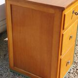 Small vintage desk with 3 drawers in lacquered tube and wood
