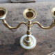 Chandelier 3 branches en laiton et nacre