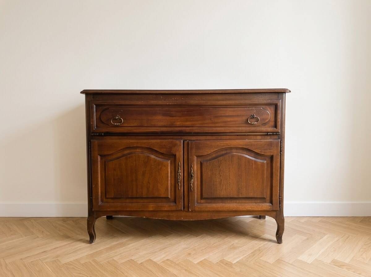 Antique solid wood TV cabinet in Traditional style
