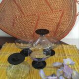 Five vintage cuts with blue glass