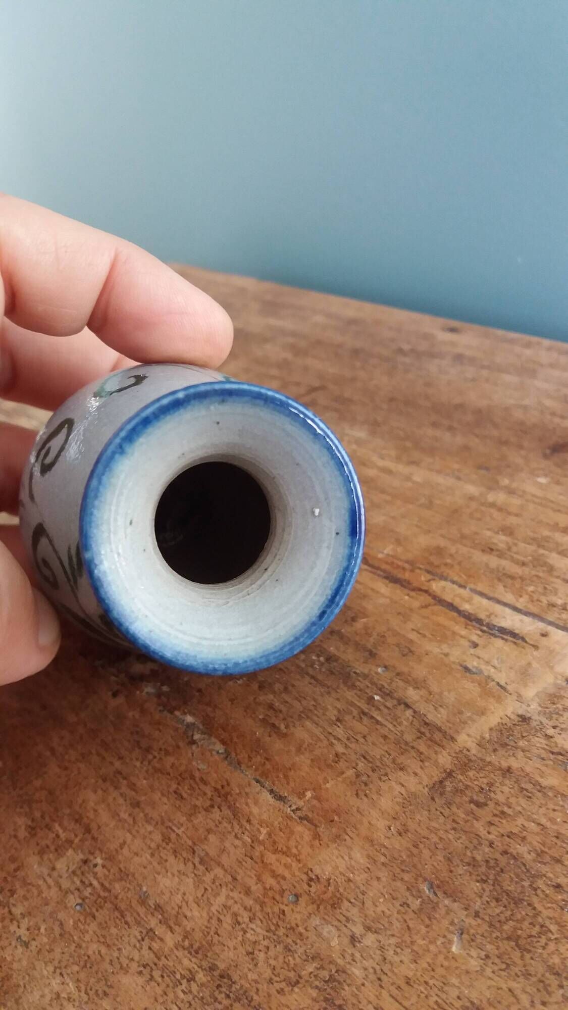Salt-glazed stoneware vase from Alsace