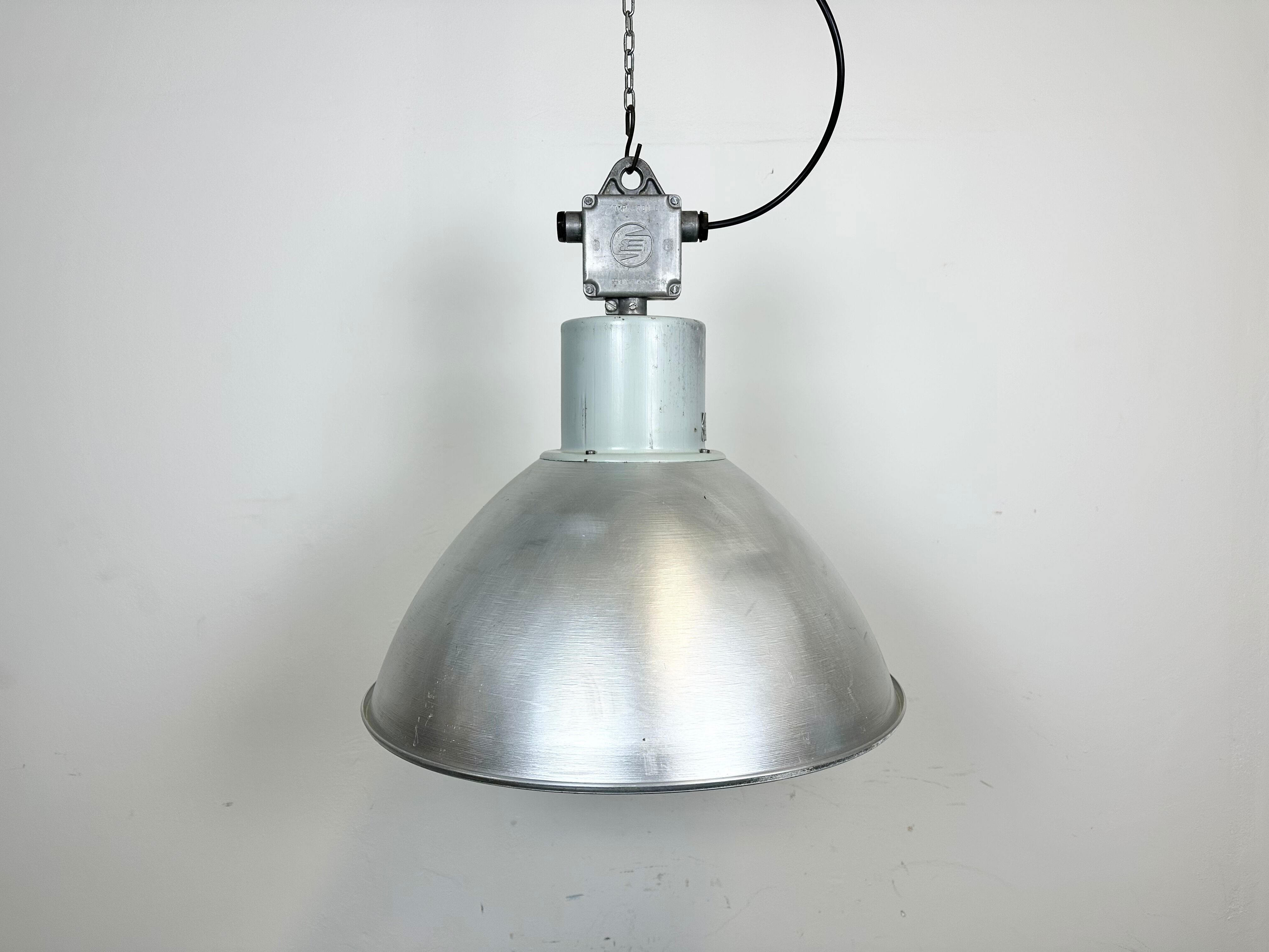 Industrial aluminium pendant light from Elektrosvit, 1960s