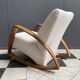 Large white boucle fabric rocking chair