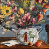Still life painting with flowers and keys, 1973