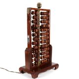 Old abacus lamp base, Chinese suanpan "lotus-flower brand"