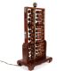 Ancien pied de lampe boulier, abacus chinois suanpan “lotus‑flower brand”