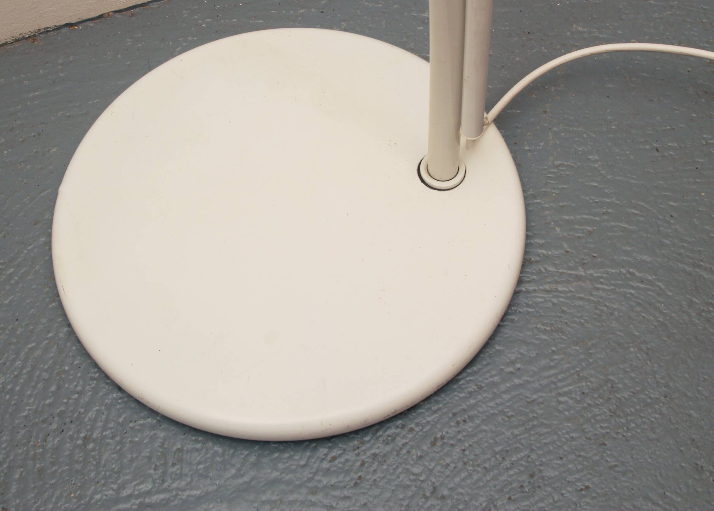 1970s floor lamp /arc lamp i white and orange