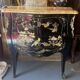 Curved lacquered wooden chest of drawers with Chinese decoration – 20th century (circa 1950-1960)