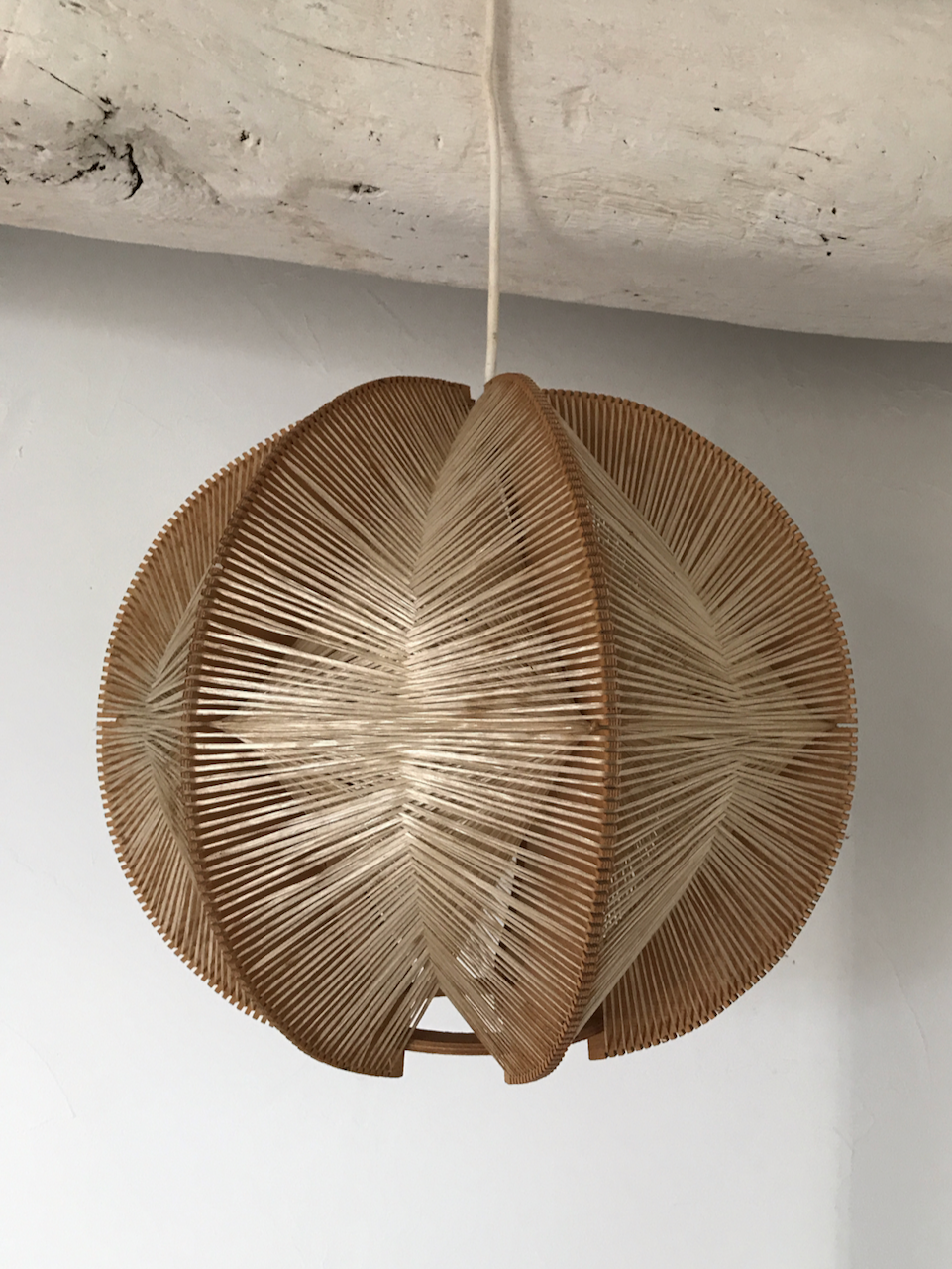 Scandinavian vintage suspension wood and yarn