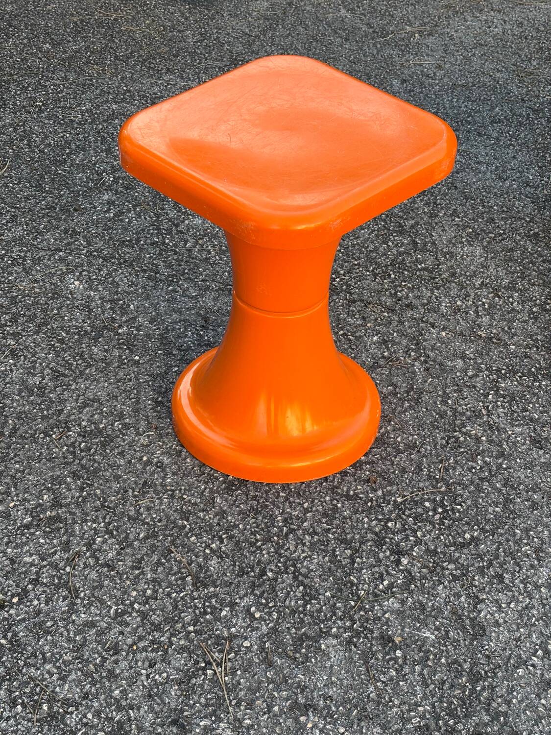 Orange plastic Tam Tam stool 1970