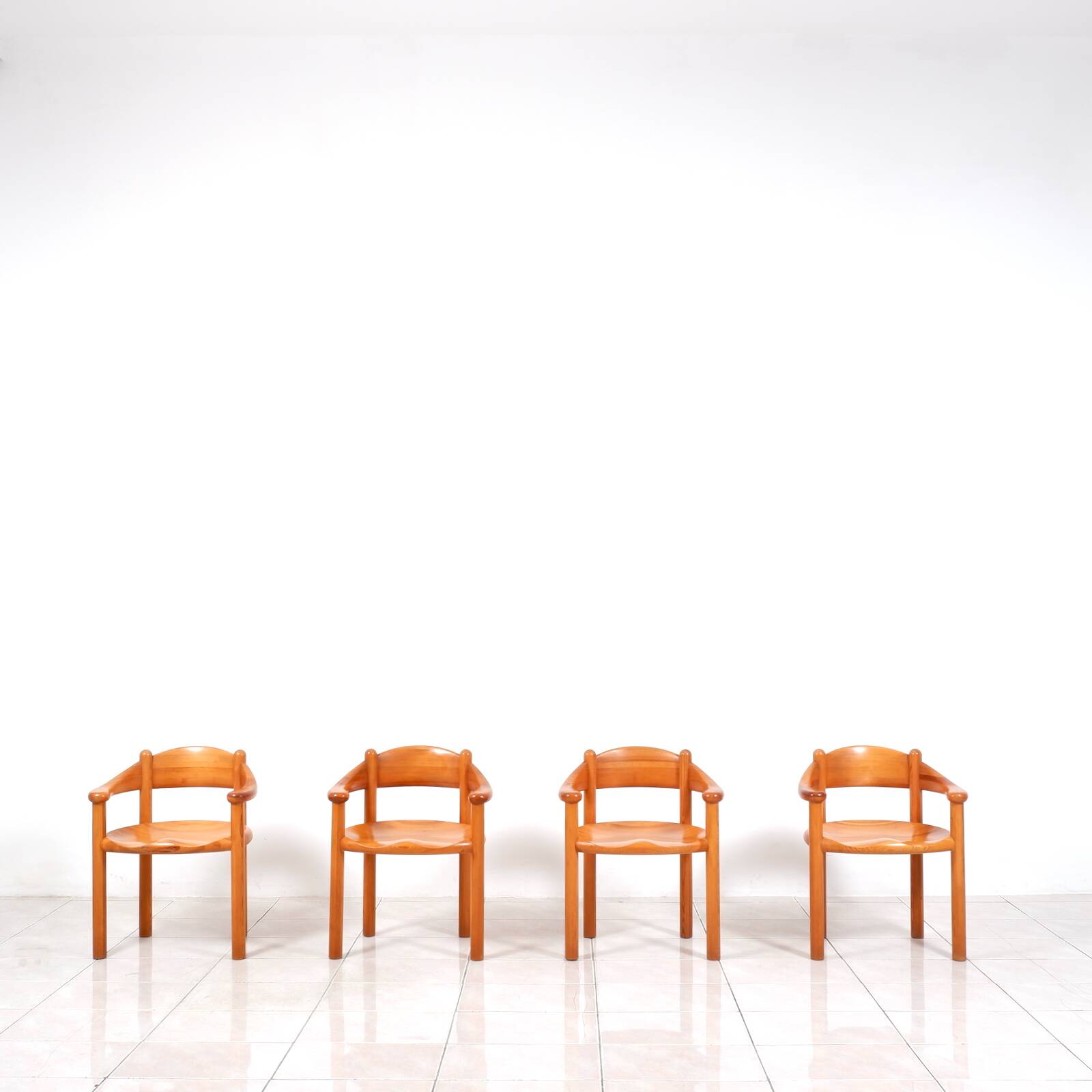 Set of 6 solid pinewood armchairs by Rainer Daumiller for Hirtshals Sawmill