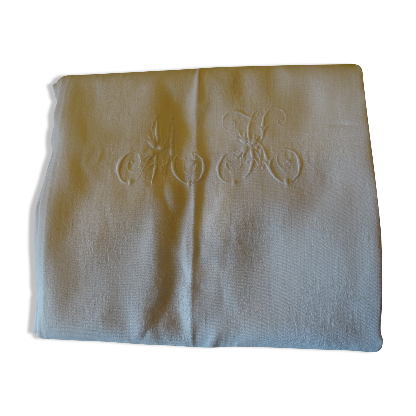 MK monogrammed tablecloth