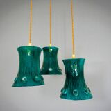 Green cast iron cascading chandelier
