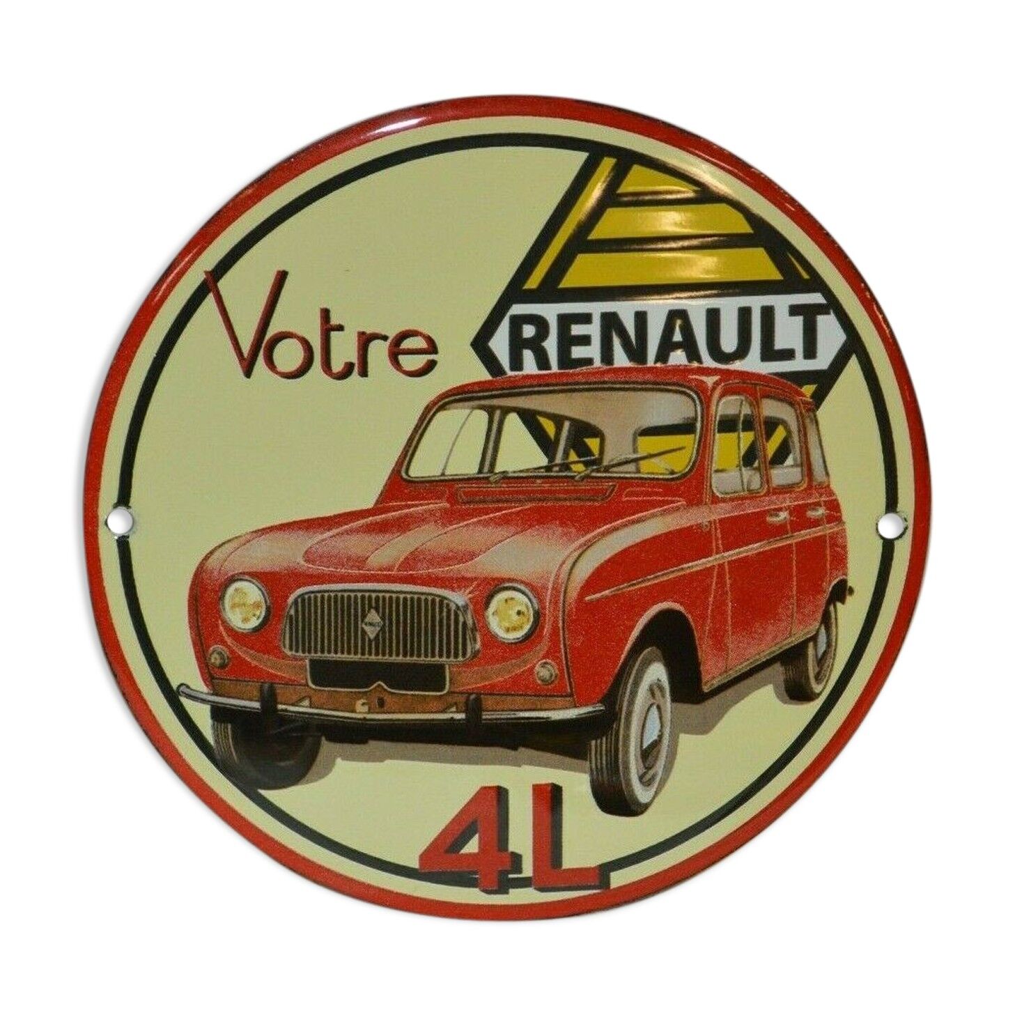 Renault 4 l enamel plate