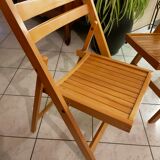 Pair of vintage folding wooden chairs