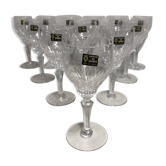 Set of 12 crystal port wine stemware of sevres France
