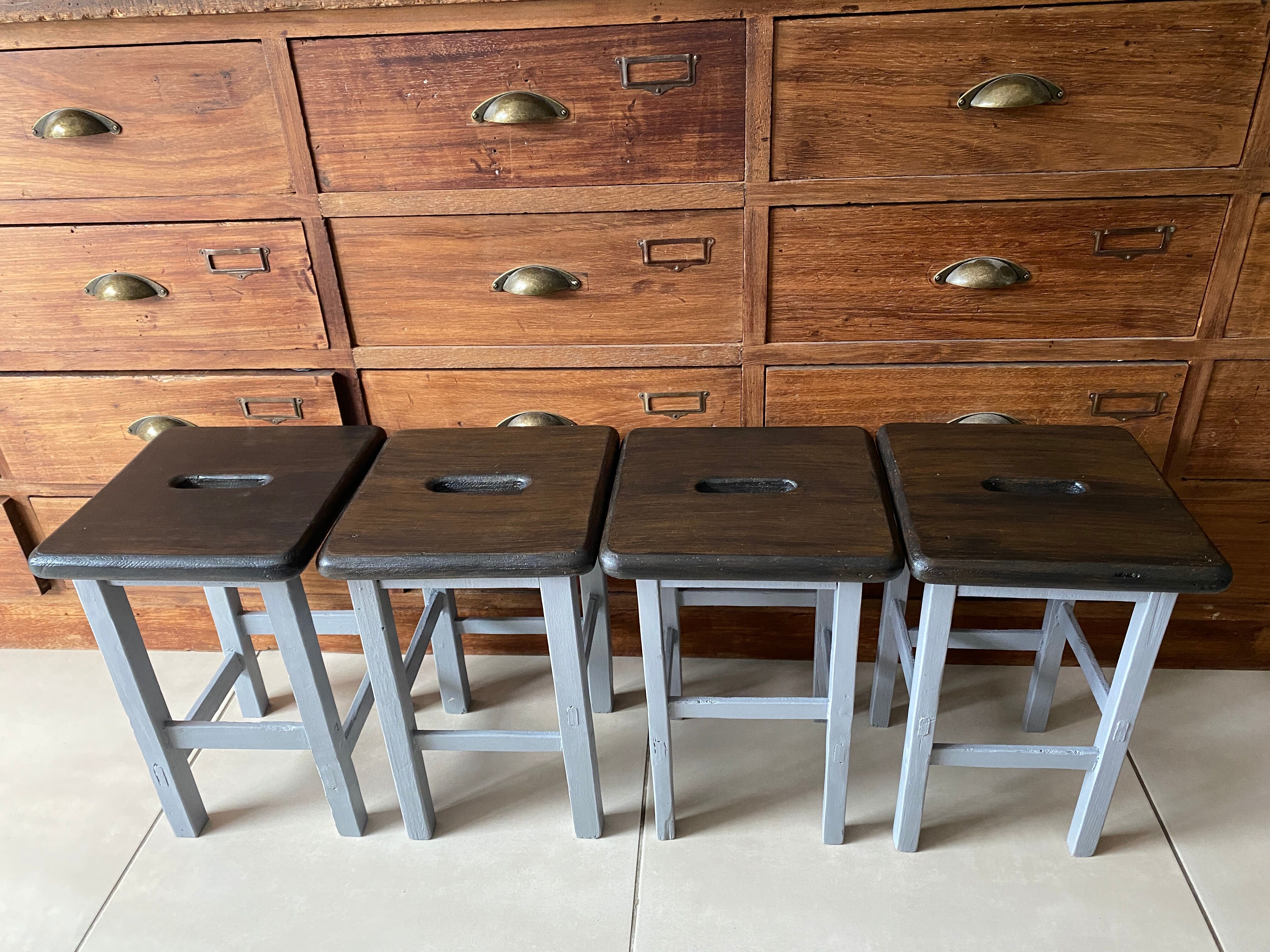 Wooden painter's stools