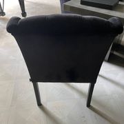 set of 8 upholstered dining chairs in black velvet