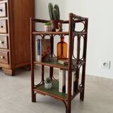 Vintage stand shelf in bamboo and rattan