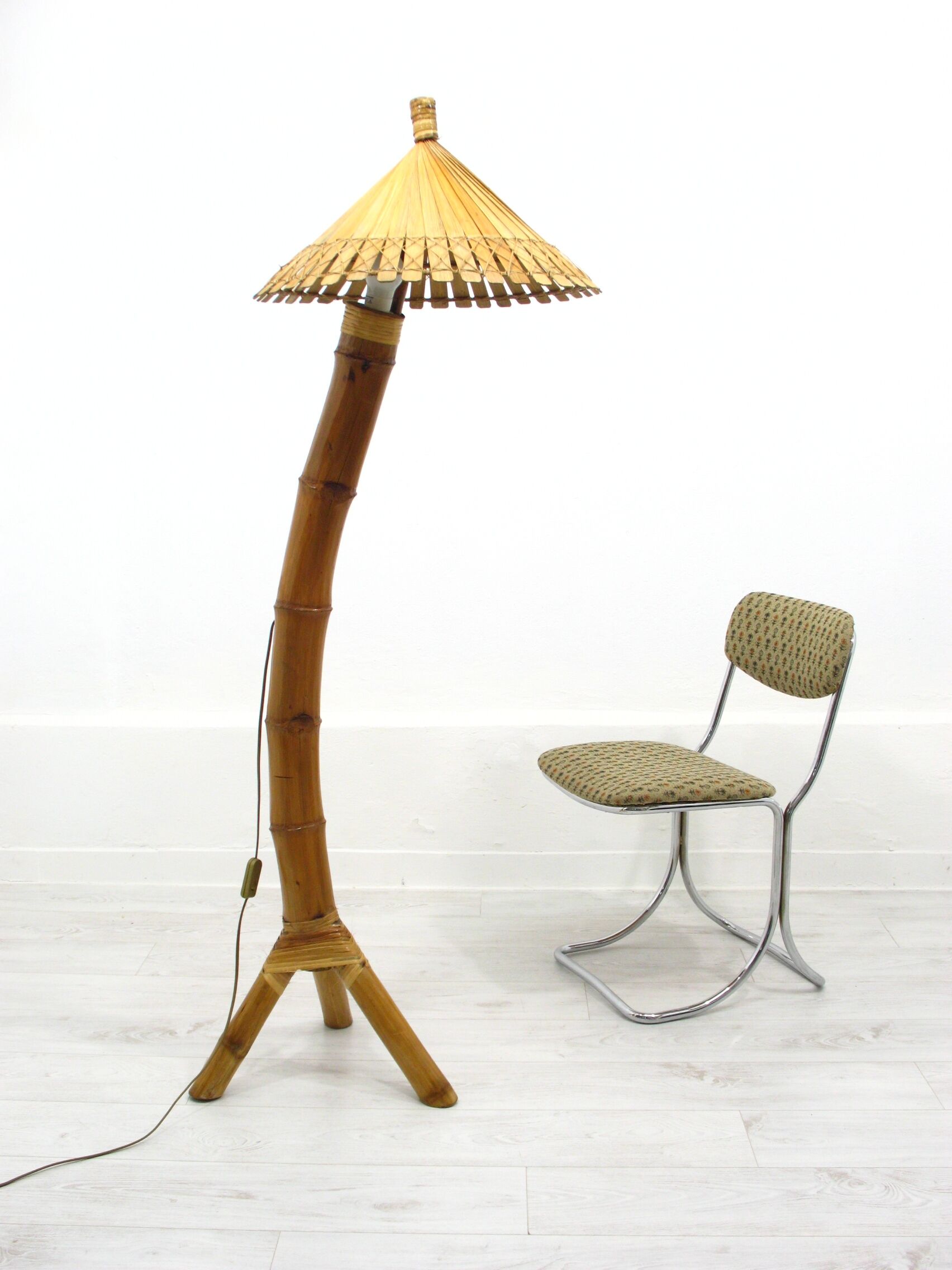 Lampadaire en bambou, années 1950