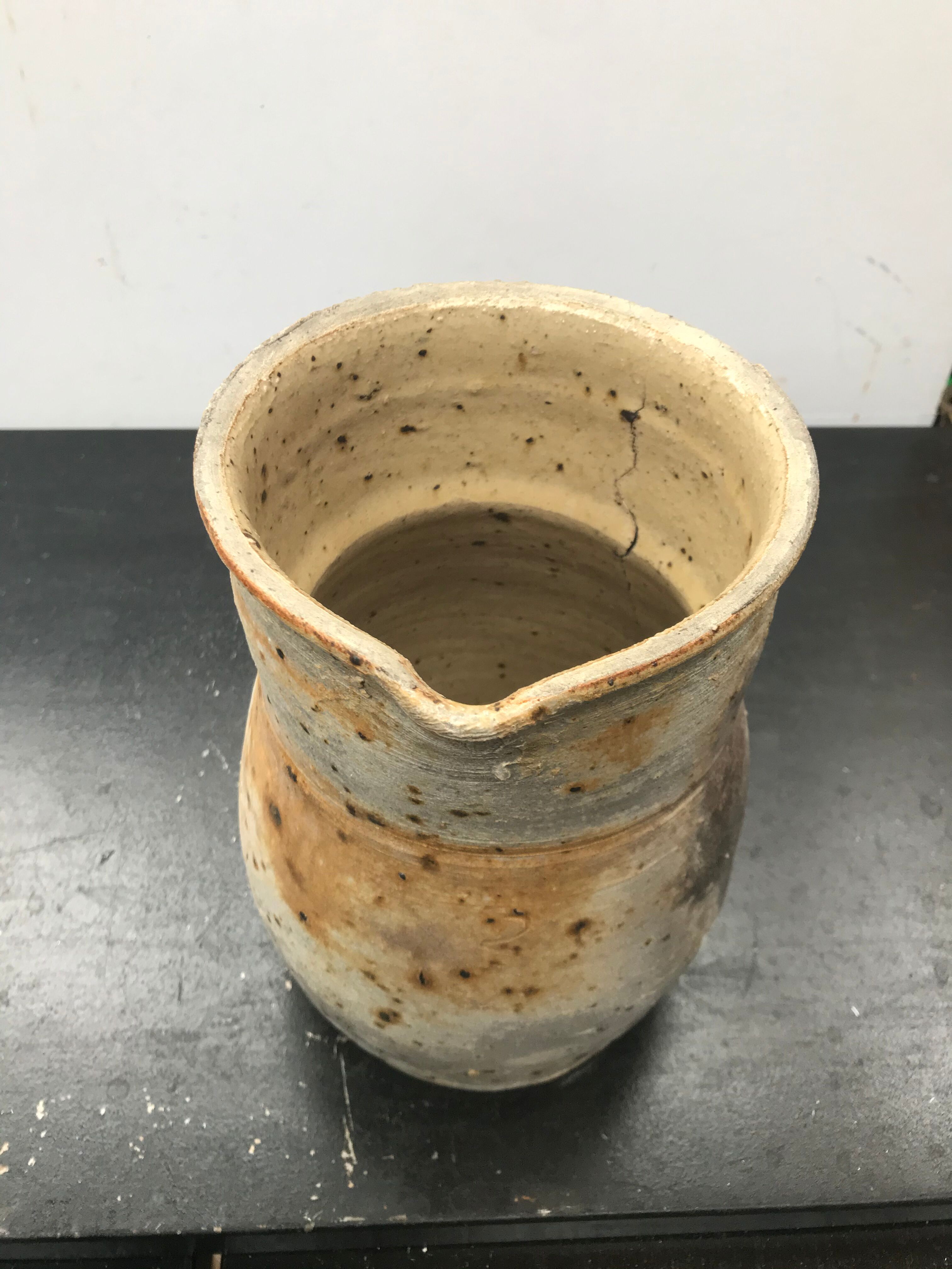 Former natural sandstone pitcher 50s vintage