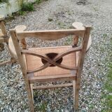 Paire de fauteuils anciens vintage en bois
