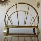 Golden brass magazine rack, Italy, 1950