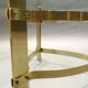 Coffee table  70s form free brass and glass