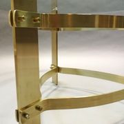 Coffee table  70s form free brass and glass