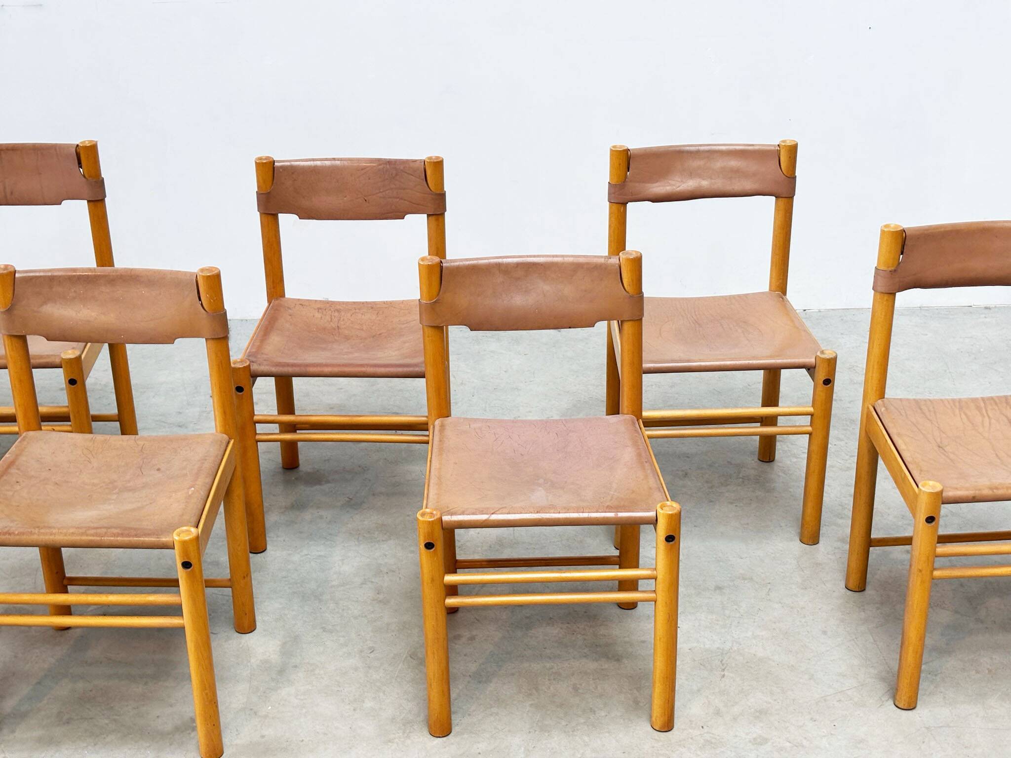 Exceptional set of eight dining chairs by Ibisco Sedie