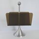 Vintage 1970s magazine rack in plexiglass and brushed steel