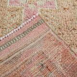 Turkish Pink & Brown Vintage Runner Rug, 78x371Cm