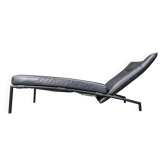 Chaise longue en cuir noir vintage par Peter Mally pour Cor, années 1990.