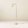 Danish brass floor lamp with Le Klint shade, 1970s
