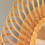 Woven wicker mirror, 1960s.
