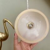 Vintage lampshade pendant light in pale yellow opaline