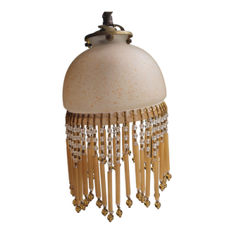 Chandelier in glass paste and tassels