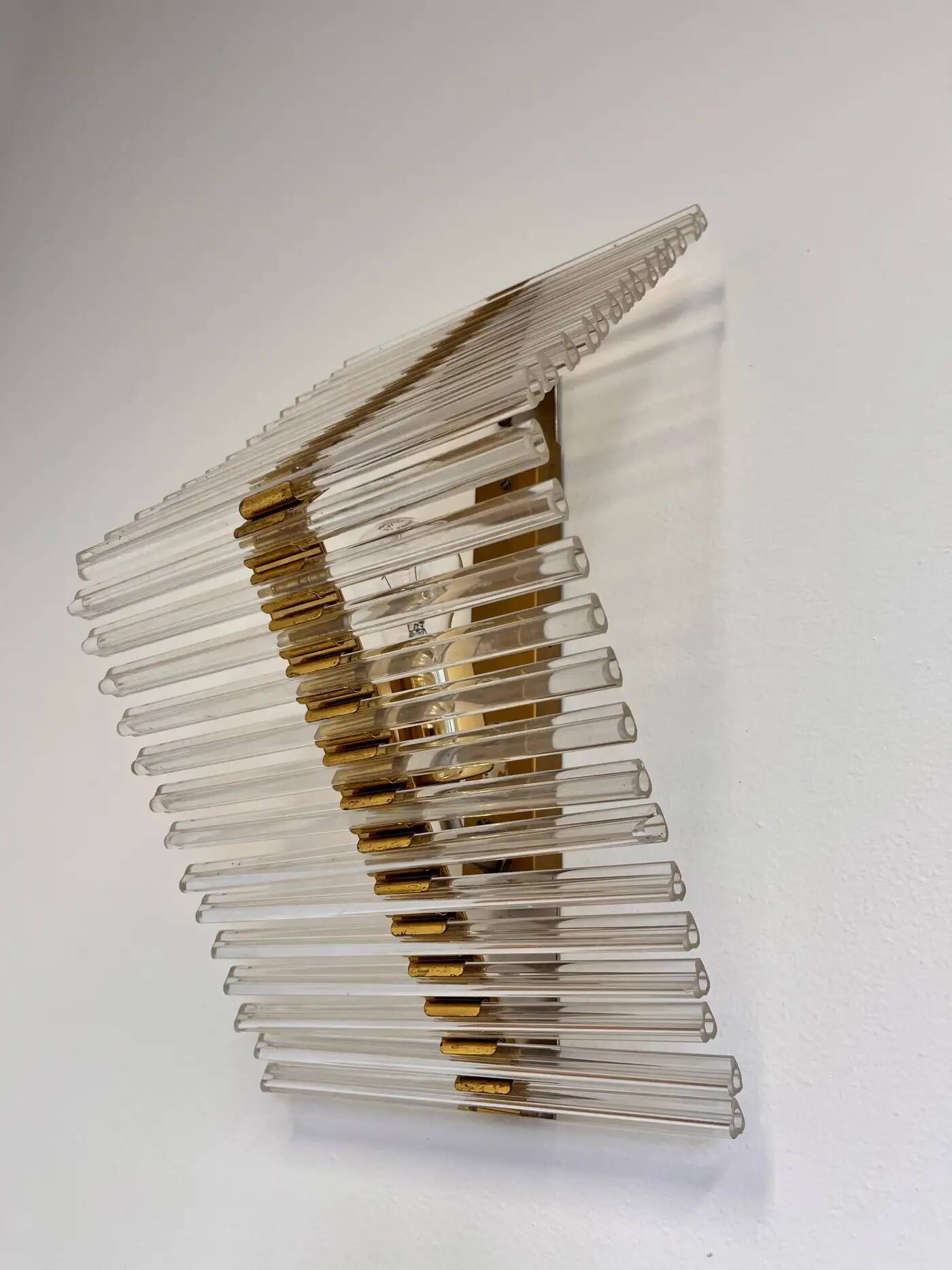 Rare glass wall lamp by Kamenicky Senov, 1960s