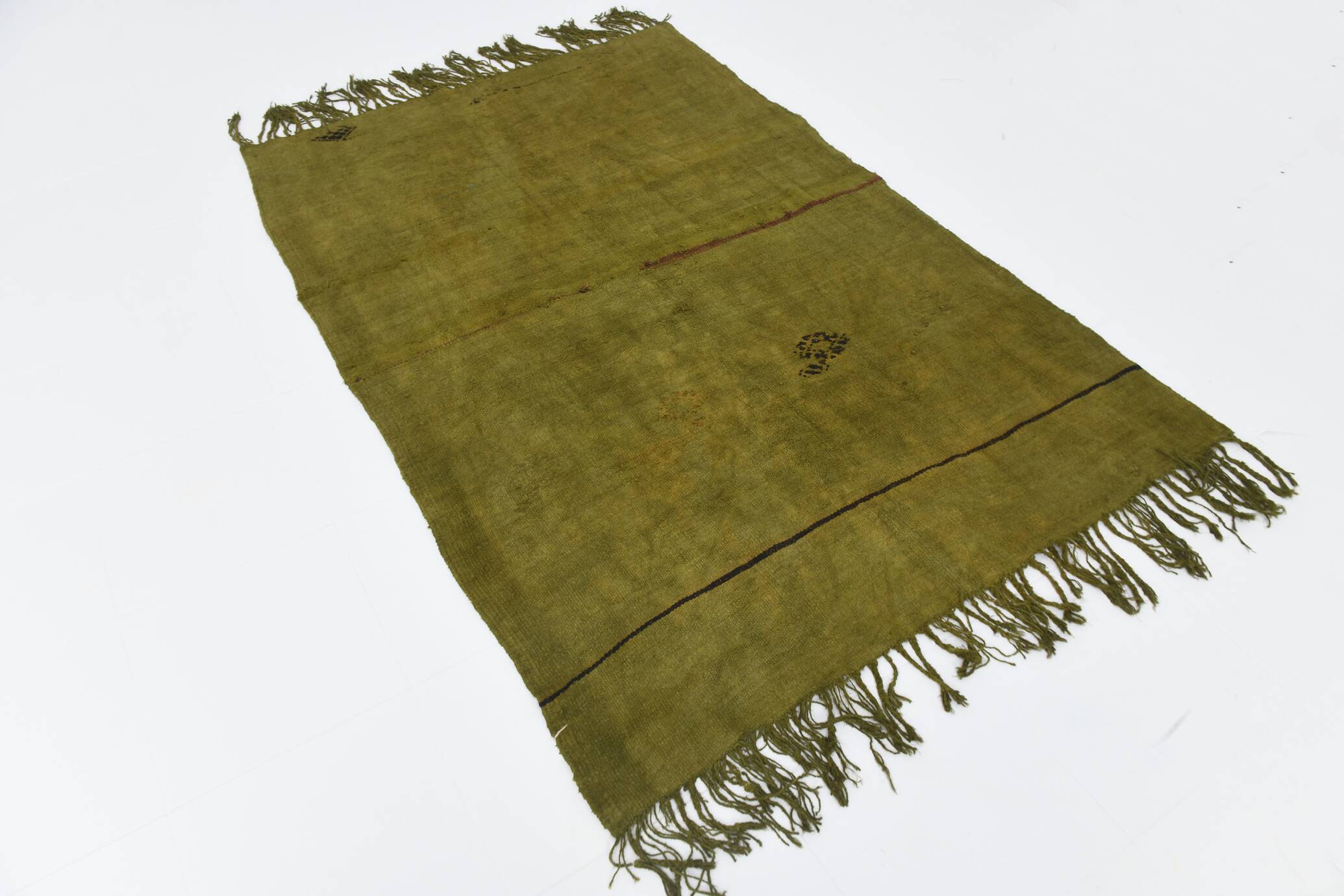 5x7 Shades Of Green Vintage Kilim Rug, 143x220Cm