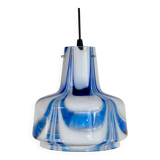 Vintage Italian Murano pendant light from the 1970s in ribbed glass