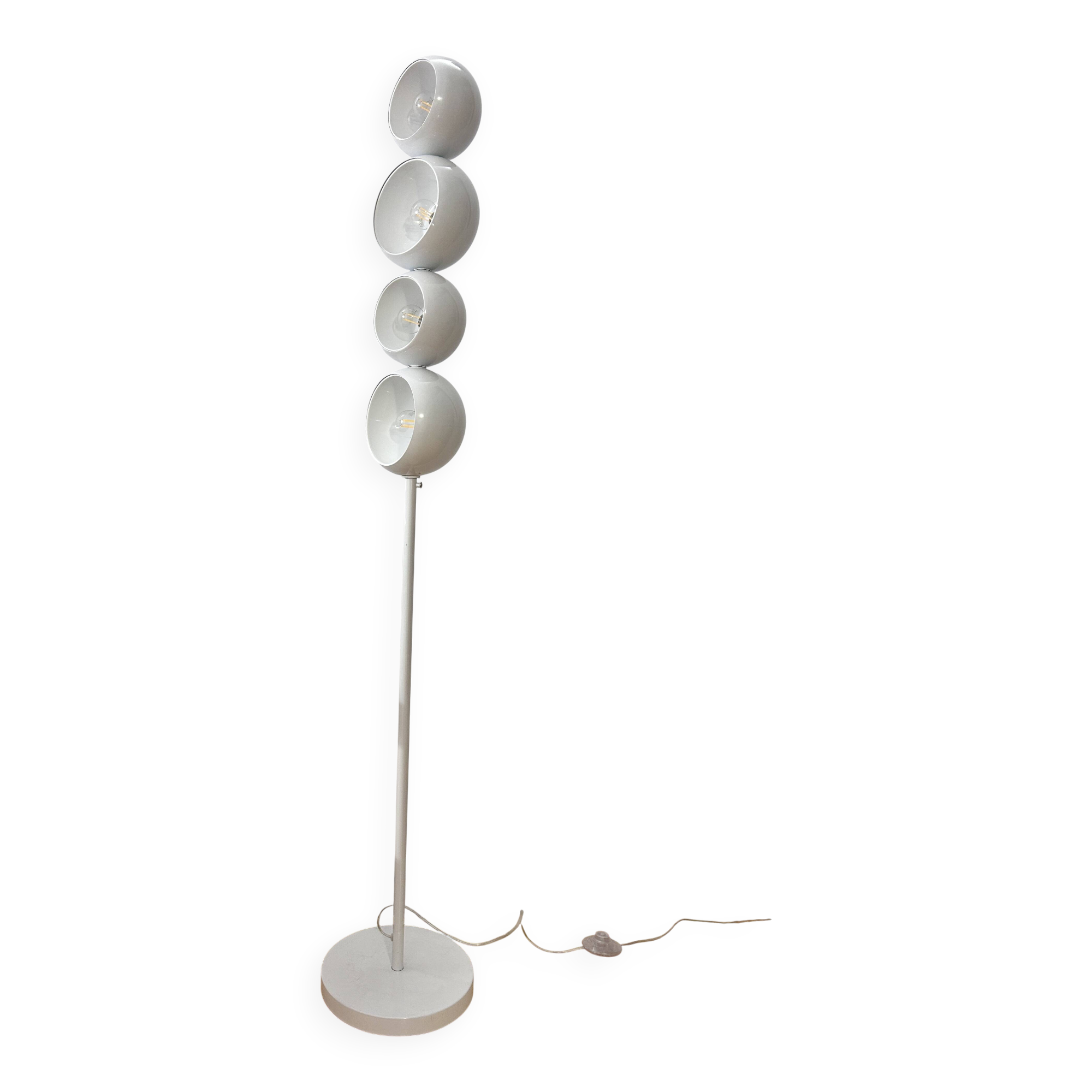 Lampadaire eyeball en métal blanc